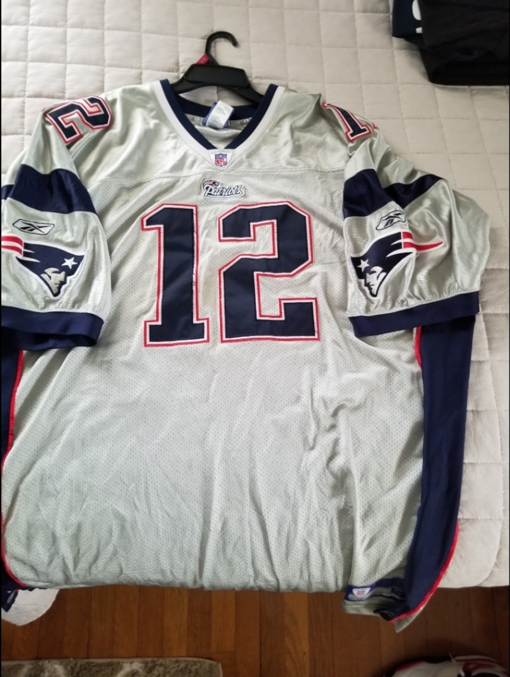 Reebok Gray and Navy NFL Equipment Football Jersey